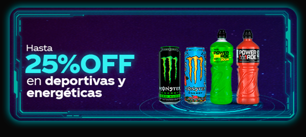 Hasta 25%OFF en deportivas y energéticas