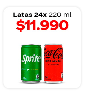 Latas 24x 220 ml $11.990