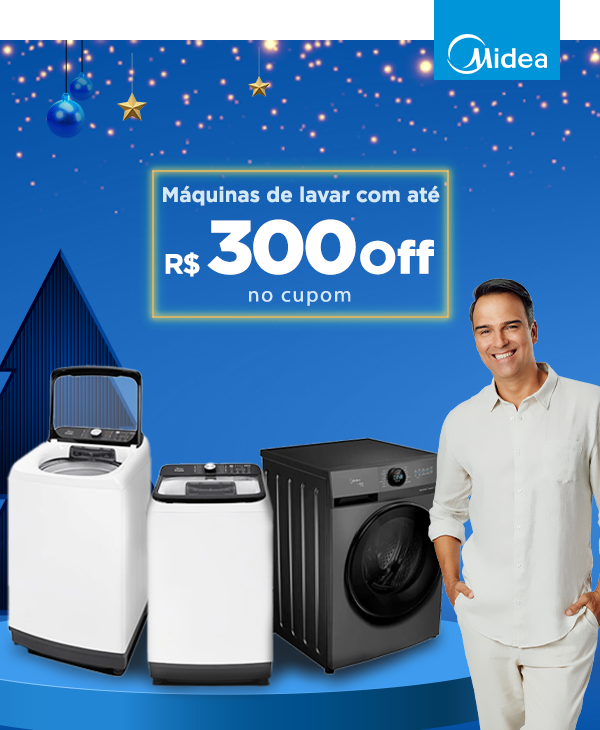 Máquinas de lavar com até R% 300 off no cupom