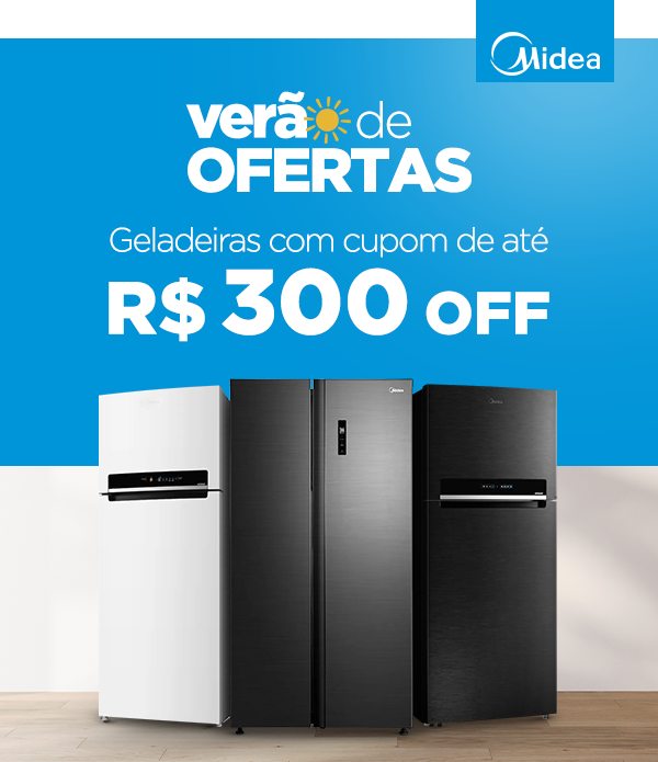 Verão de ofertas. Geladeiras com cupom de até R$ 300 off.