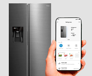 Geladeira Side by Side 570L Inverter Inox Midea