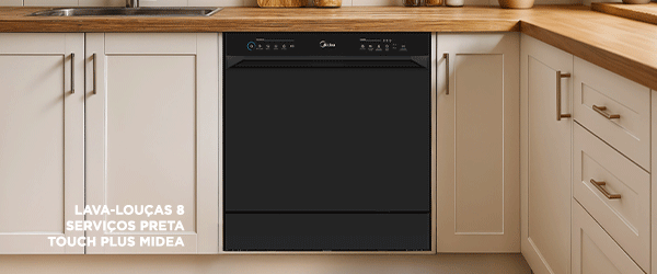 Lava-louças 8 serviços Preta Touch Plus Midea