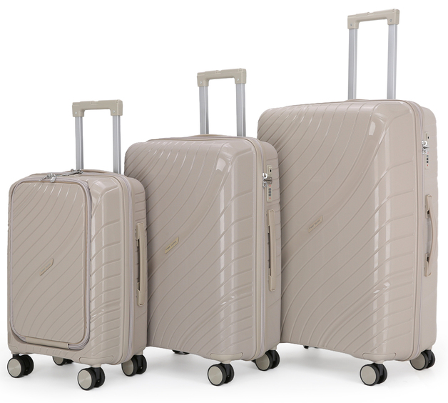 Image of Fraser Country 3 Piece Platino Spinner Luggage Set ( Champagne )