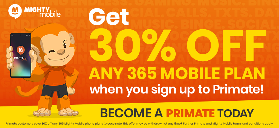 30% off 365 Mobile Plans with Primate