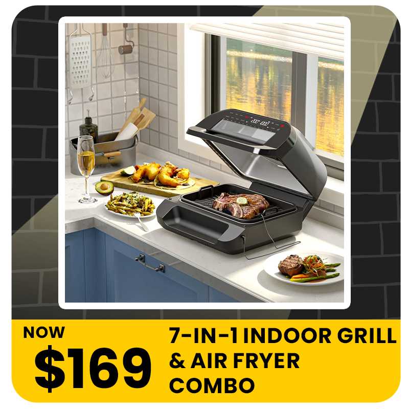 Fraser Country 7-in-1 Indoor Grill & Air Fryer Combo Countertop Cooker