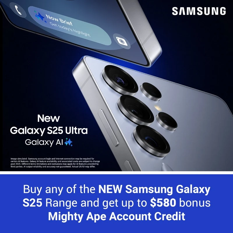 Buy any of the NEW Samsung S25 Range and get up to $580 Account Credit!