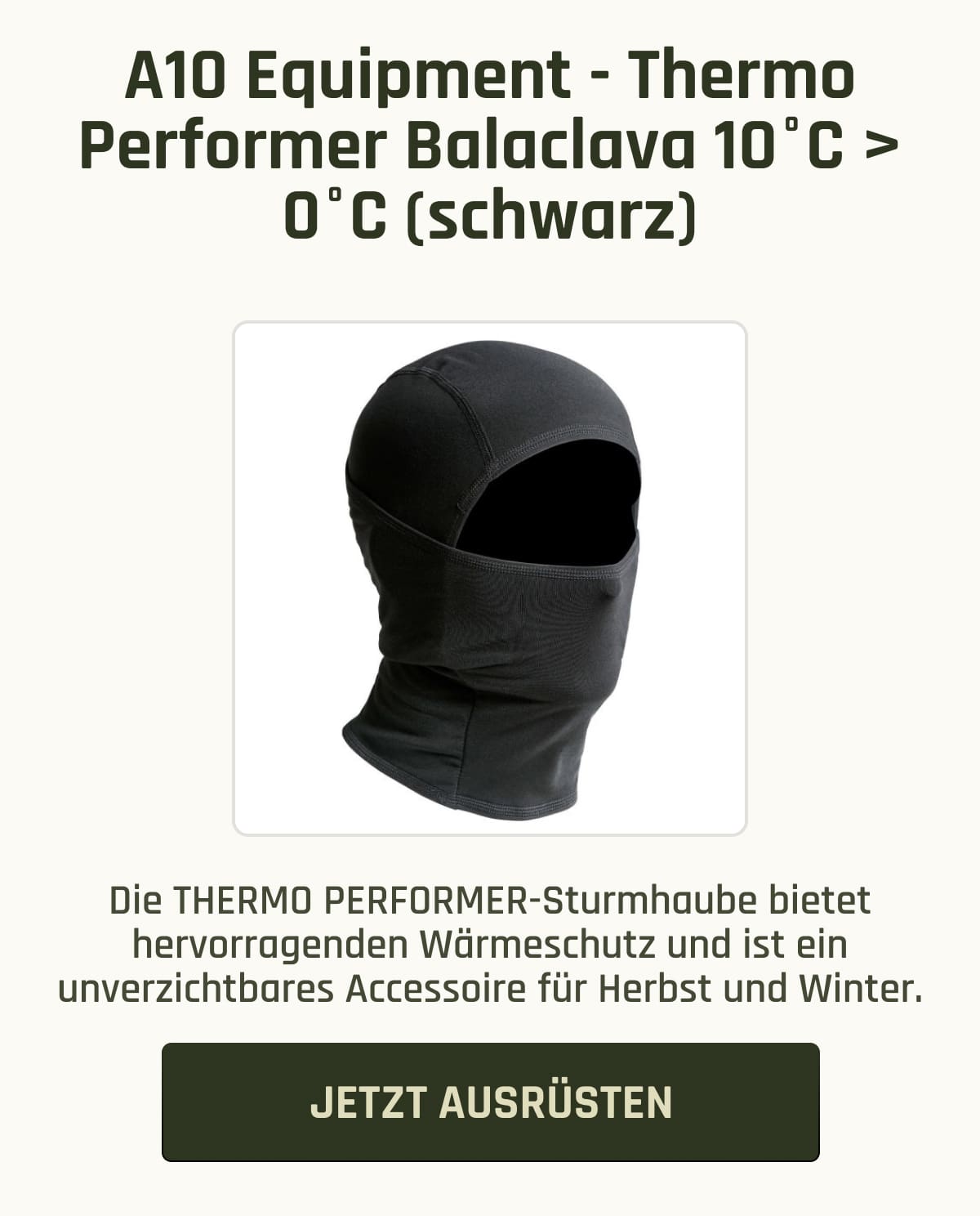 A10 Equipment - Thermo Performer Balaclava 10°C > 0°C (schwarz)