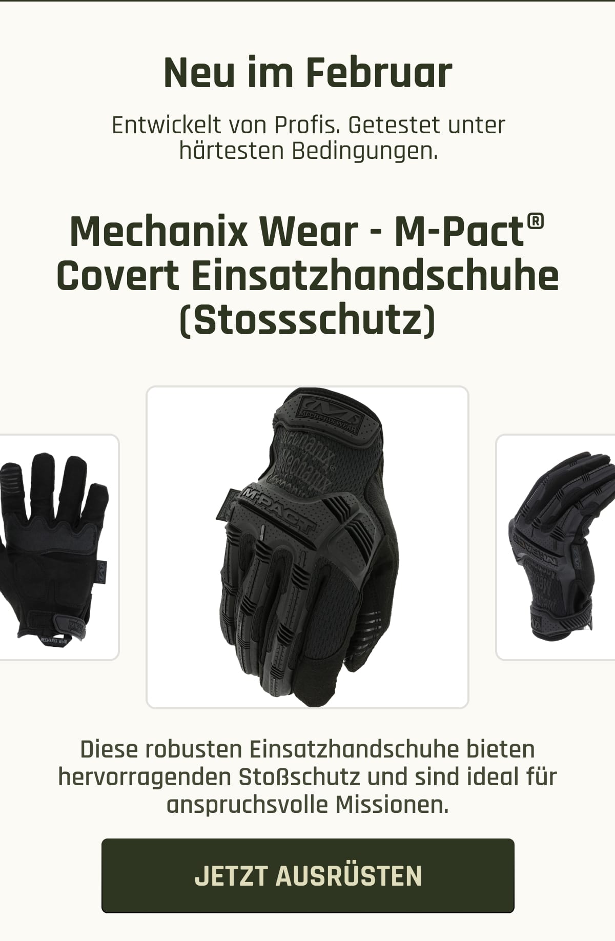 echanix Wear - M-Pact® Covert Einsatzhandschuhe (Stossschutz)