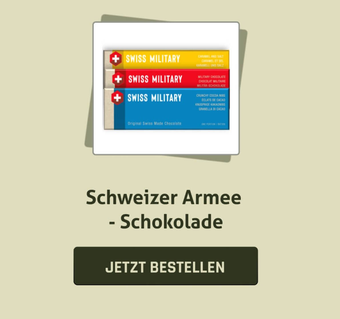 Schokolade & Biscuits: Der Bundesziegel & Schweizer Armee Schokolade