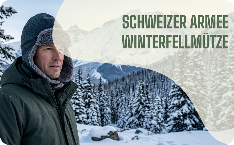 Schweizer Armee Winterfellmütze