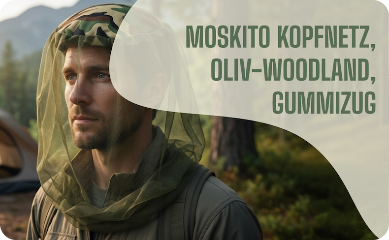 MOSKITO KOPFNETZ, OLIV-WOODLAND, GUMMIZUG