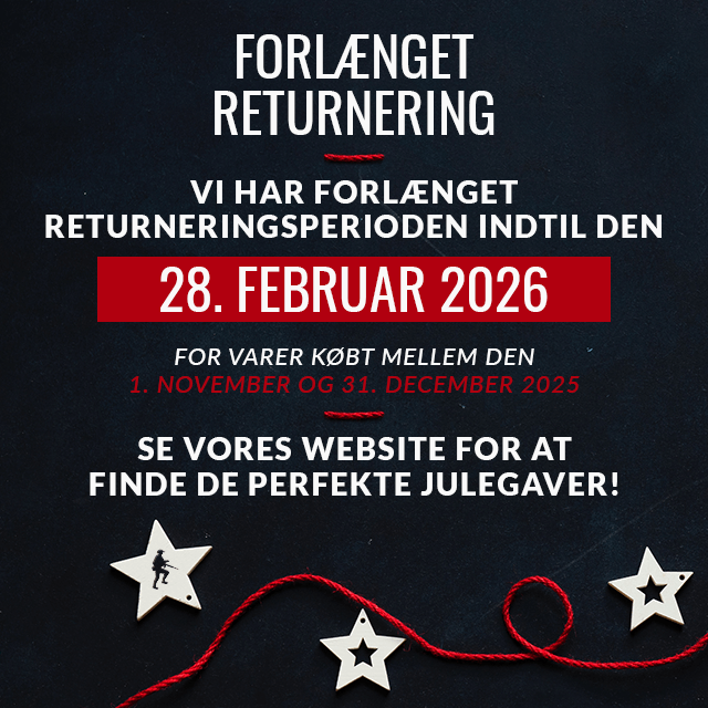 Forlænget returnering. Vi har forlænget returneringsperioden indtil den 28. februar 2026 for varer købt mellem den 1. november og 31. december 2025. Se vores website for at finde de perfekte julegaver!