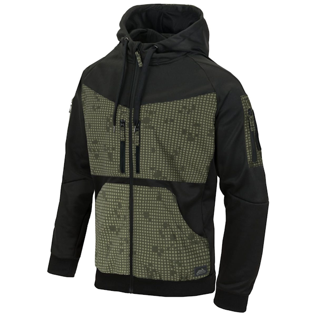 Helikon Rogue Hættetrøje med fuld lynlås - Sort/Desert Night Camo
