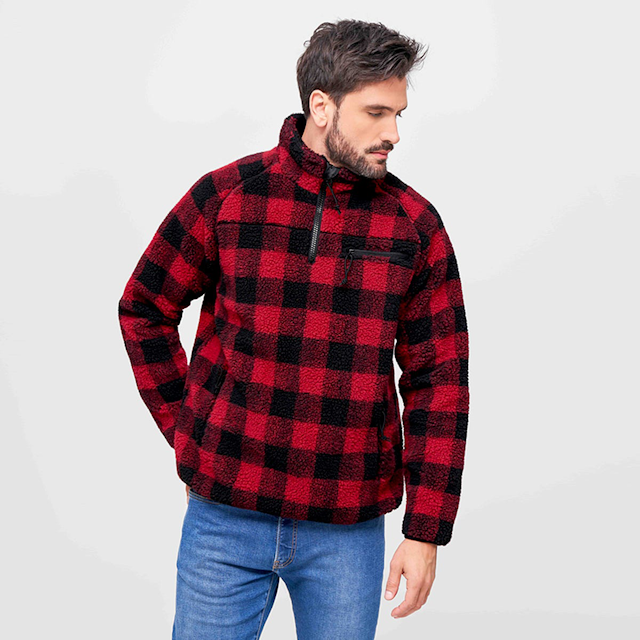 Brandit Teddyfleece Troyer Jakke - Rød/Sort