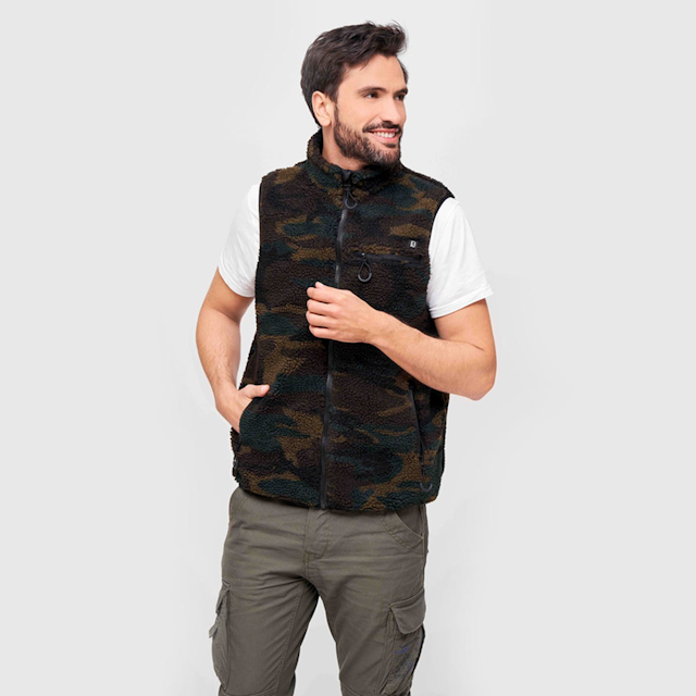 Brandit Teddyfleece Worker Vest - Woodland