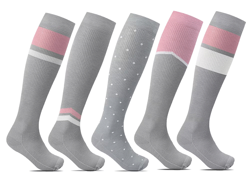 Olika 5-pack stödstrumpor i bambu