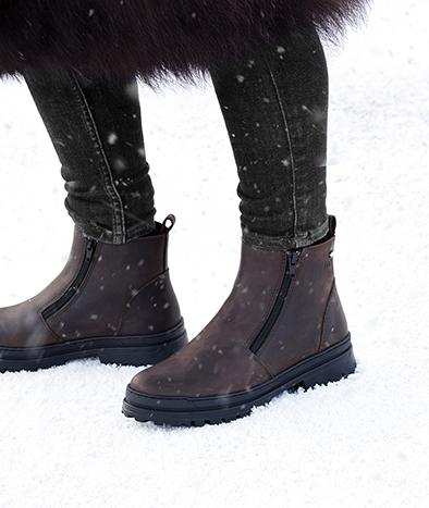 Haga - dubbskor i brunt