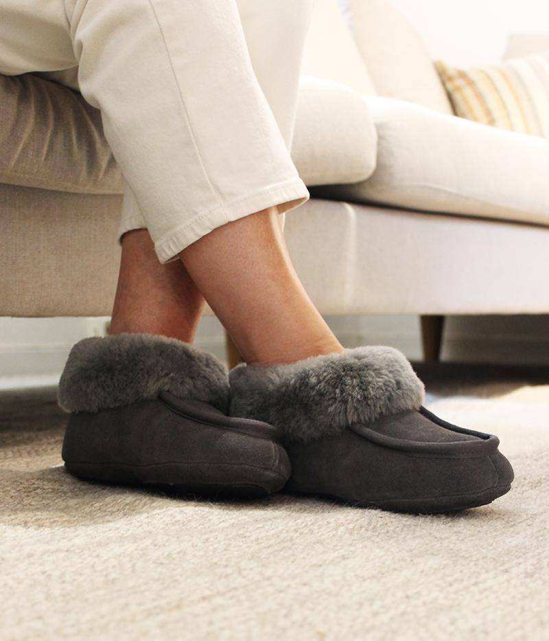 Hemse - fårskinnstofflor på julkampanj