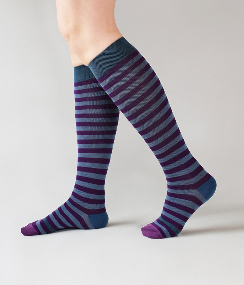 Randiga stödstrumpor i 3-pack