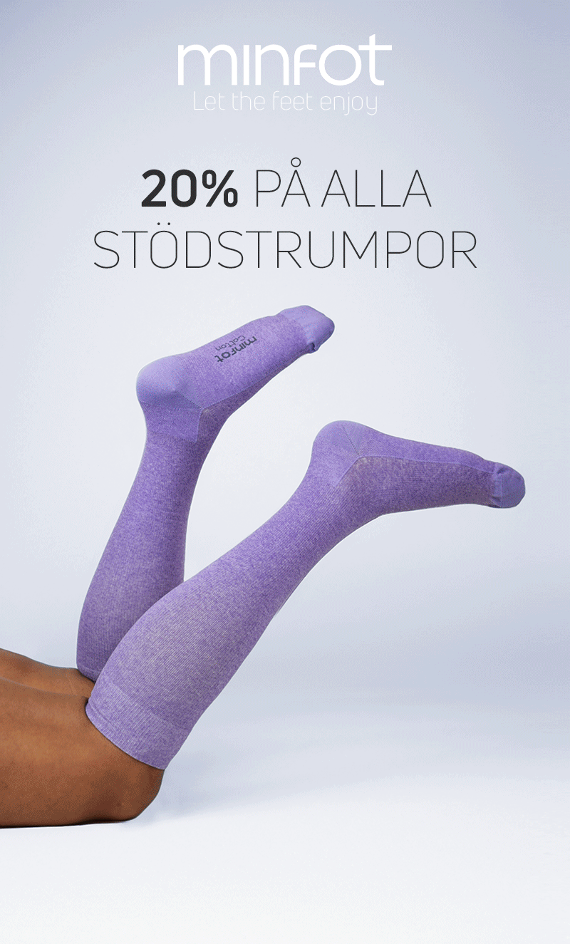 20% på alla stödstrumpor hos Minfot.se