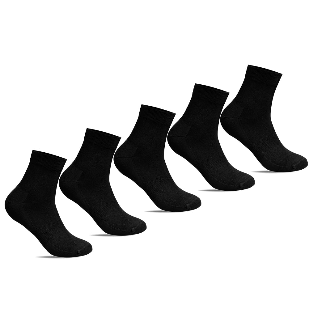 Image of Minfot Strumpor Quarter Merinoull Svart 5-pack