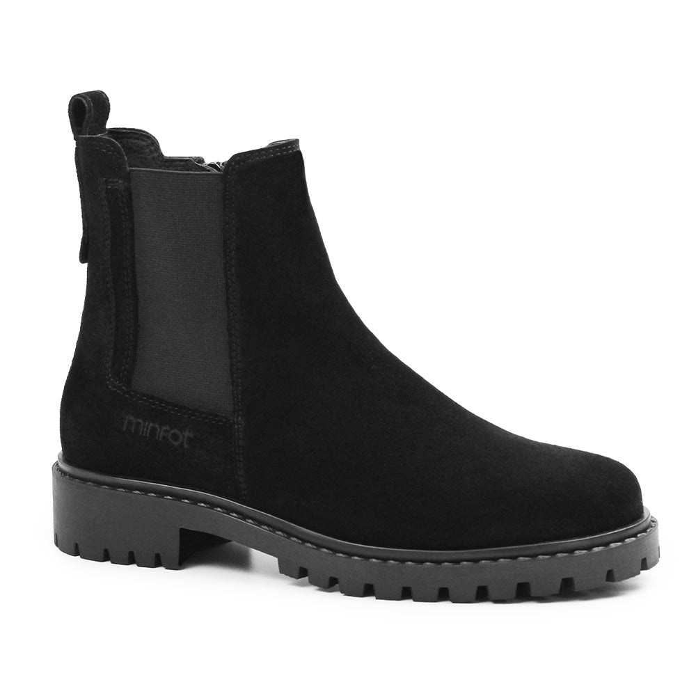 Image of Minfot Ribe Chelsea Boots Zip Mocka Svart