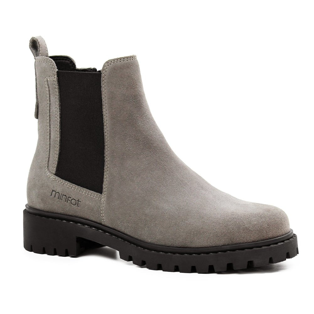 Image of Minfot Ribe Chelsea Boots Zip Mocka Taupe