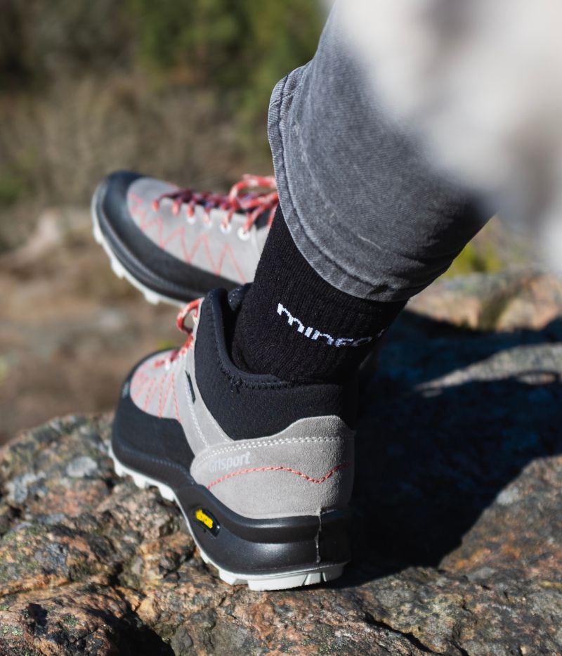 Strumpor i mjuk blandning av merinoull och bambu med extra dämpning