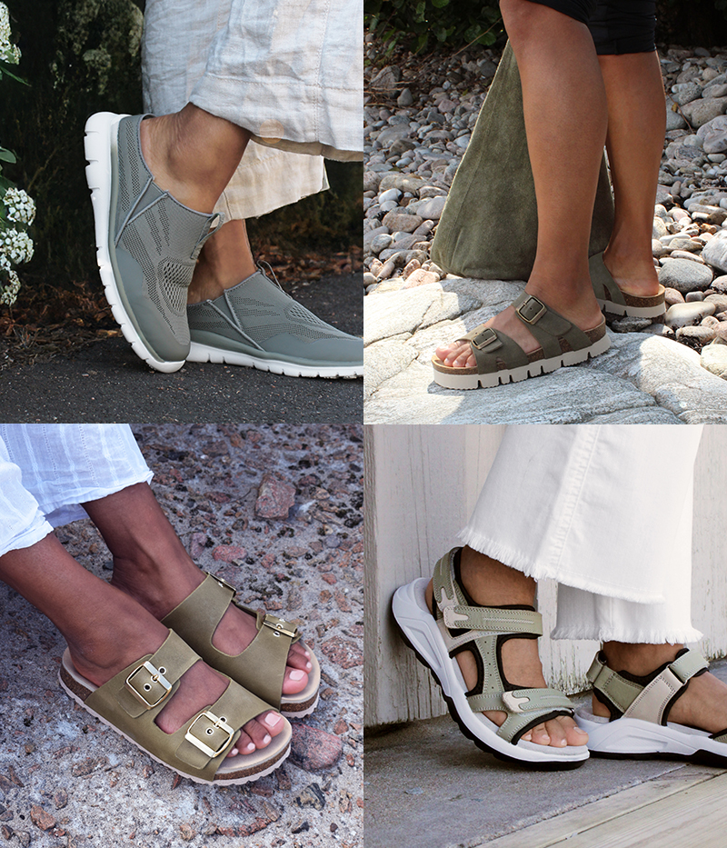 Sandaler och slip-ons i grönt