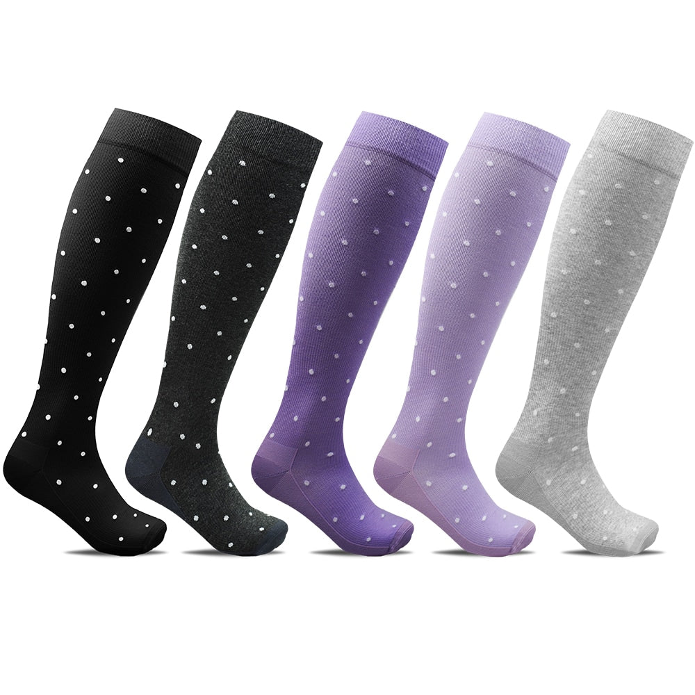 Image of Minfot Stödstrumpor Bomull Eco Prickiga Viola 5-pack
