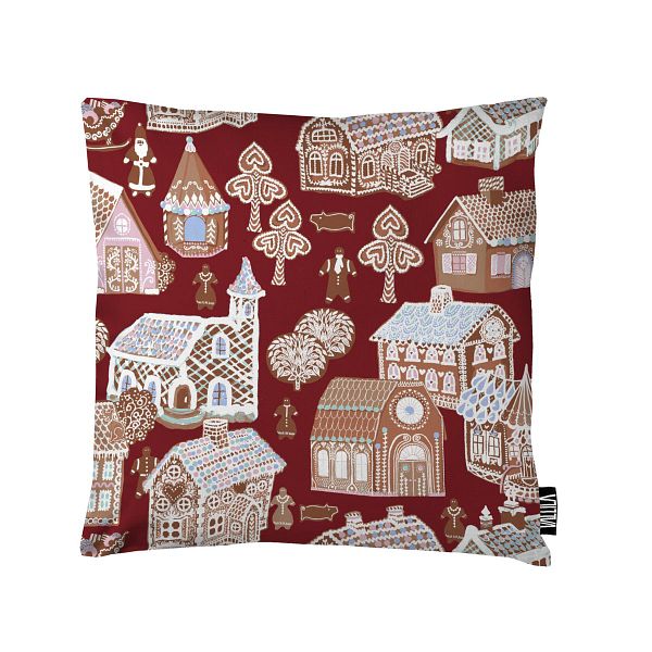 VALLILA KORISTETYYNYNPÄÄLLINEN PIPARIKYLÄ 43X43CN PUNAINEN