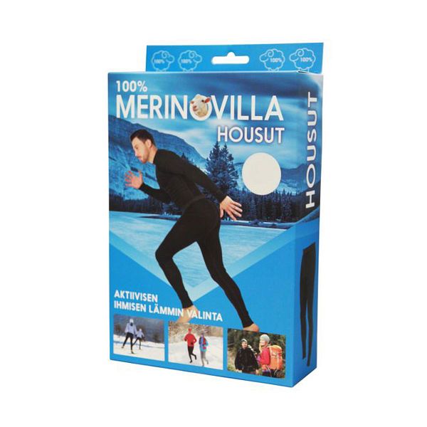 100 % MERINOVILLA PITKÄT ALUSHOUSUT MIESTEN M
