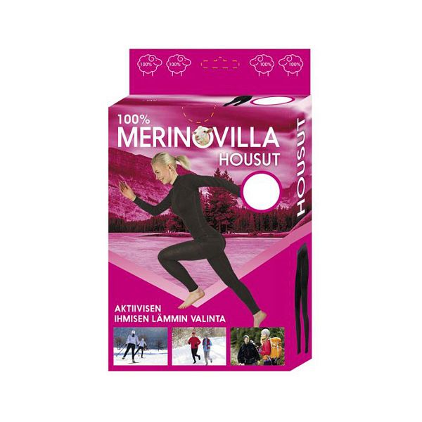 100 % MERINOVILLA PITKÄT ALUSHOUSUT NAISTEN M