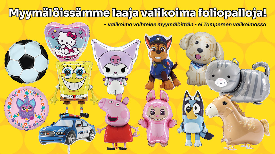 Myymälöissämme laaja valikoima foliopalloja!