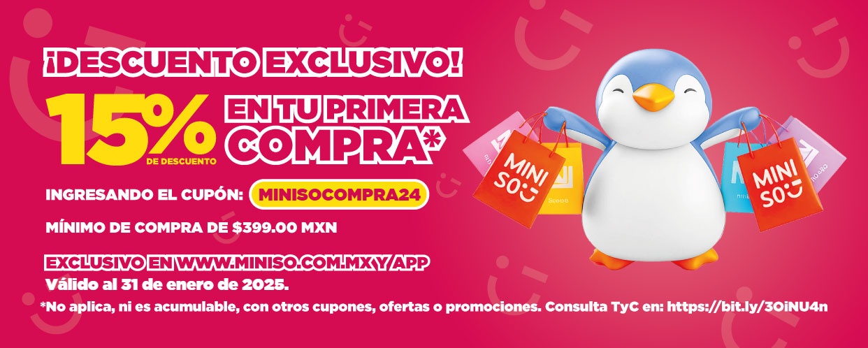 Disfruta de 15% OFF en tu primera compra online