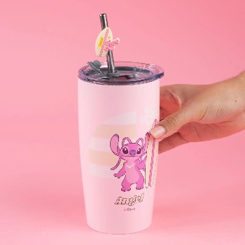 Vaso Con Tapa Y Popote Disney Ángel