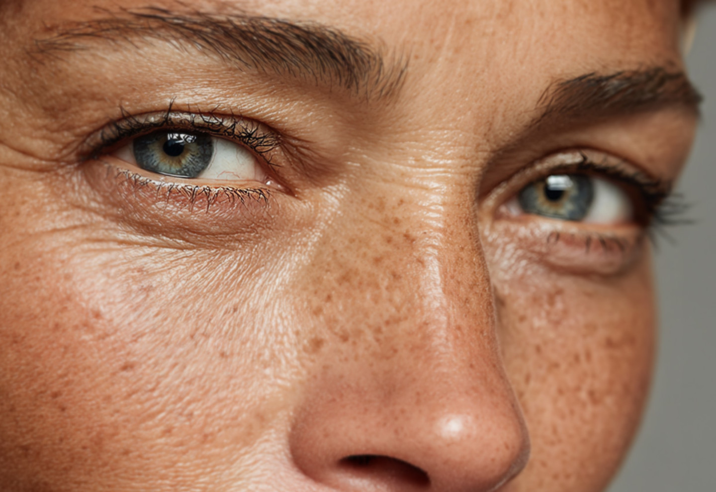 Person sitzt vor einem augenärztlichen Gerät, das für den Augengesundheits-Check verwendet wird. Im Hintergrund ist eine weitere Person sichtbar, die das Gerät bedient.“