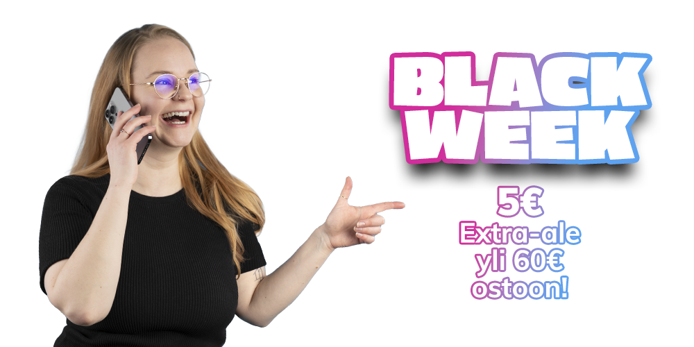 Black Week: ekstra 5€ ale yli 60€ tilauksiin