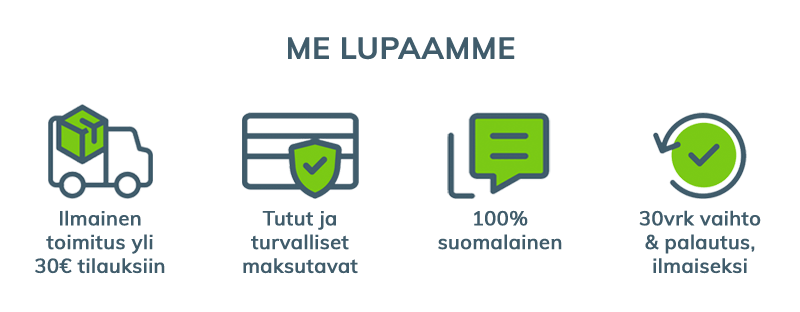 Me lupaamme: 100% suomalaista palvelua