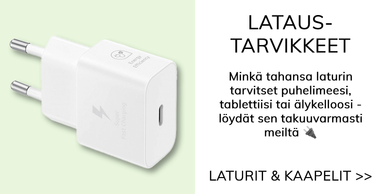 Lataustarvikkeet puhelimelle, tabletille ja älykellolle