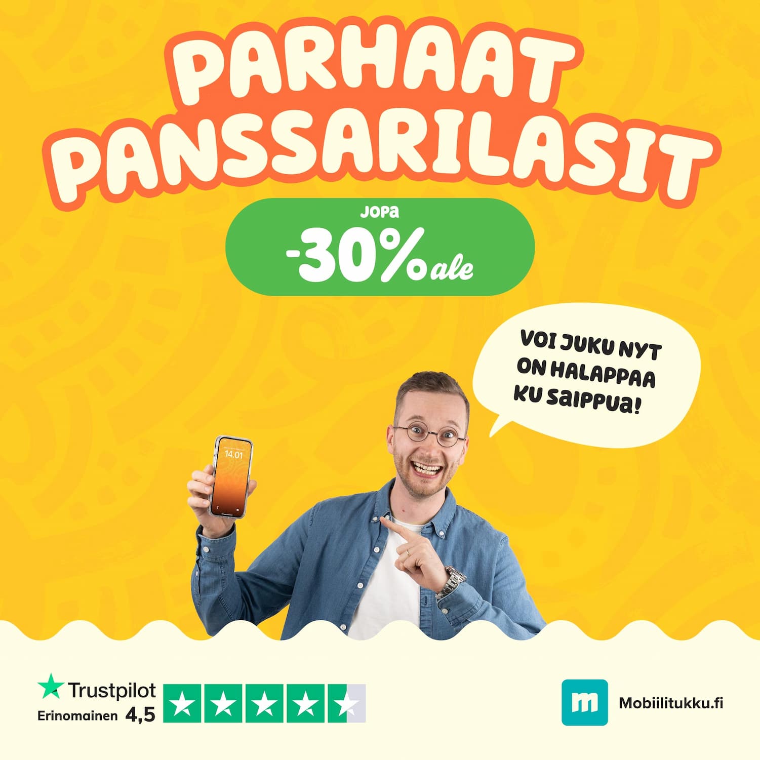 Parhaat panssarilasit -30% alessa - enää hetken
