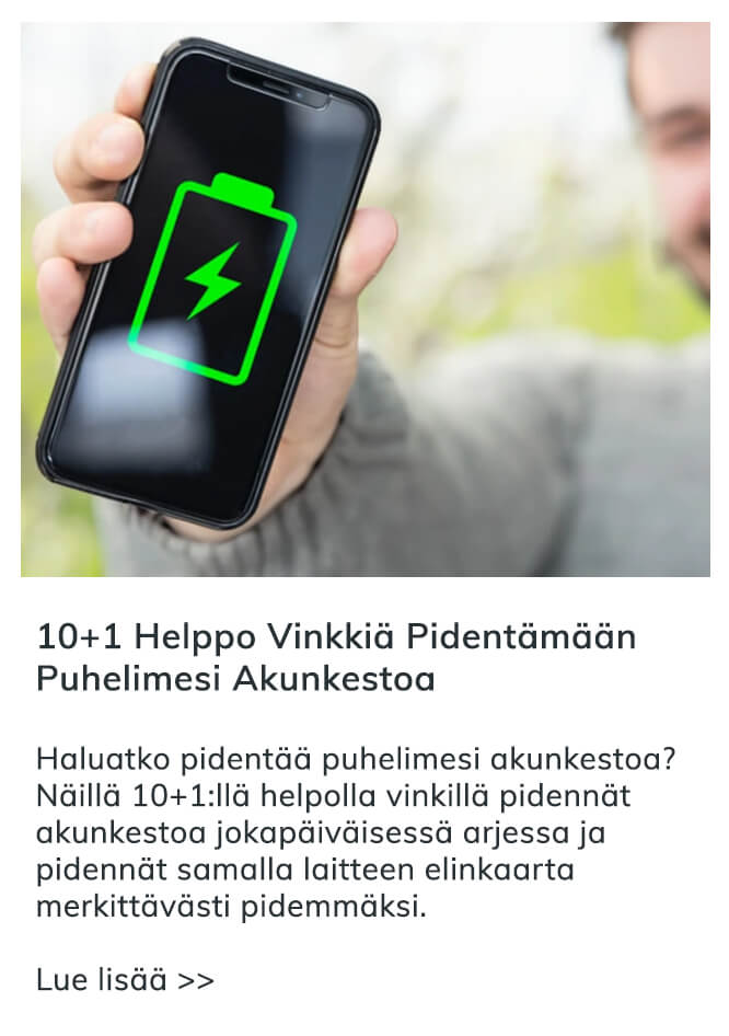 Pidennä puhelimesi akunkestoa reilusti