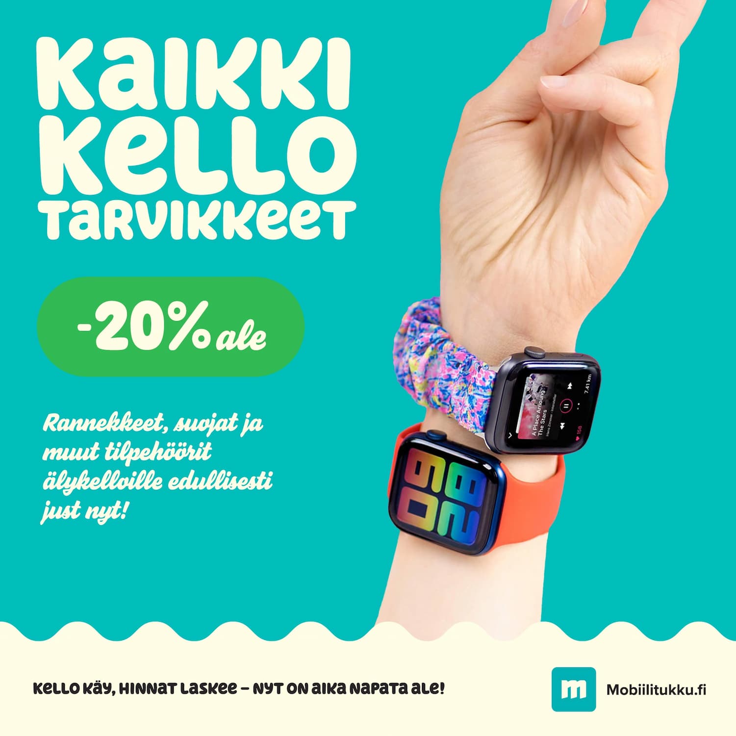 Monipuoliset älykellotarvikkeet jopa -30% alehinnalla