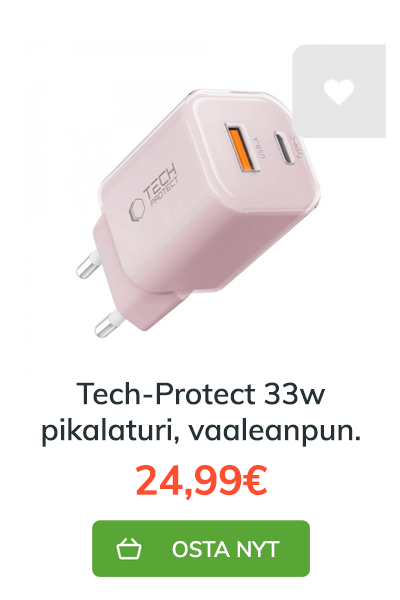 Tech-Protect laturi 33w vaaleanpunainen