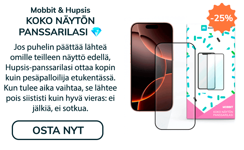 Mobbit & Hupsis koko näytön panssarilasit -25%