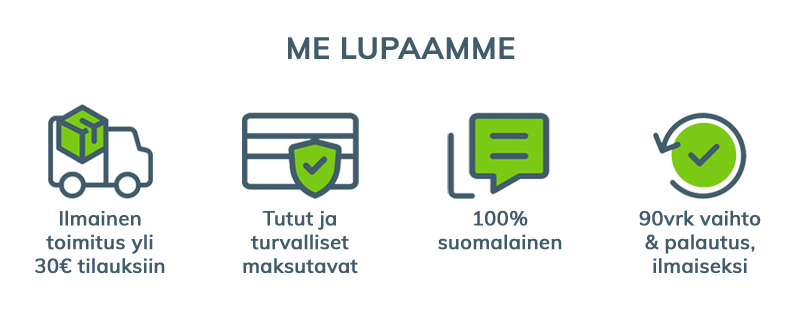 Me lupaamme: parasta palvelua, parhaat tuotteet ja nopeiten