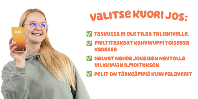 Valitse kuori jos taskussa ei ole tilaa tiiliskivelle.