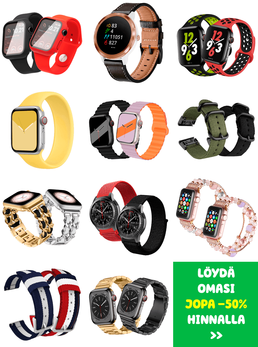 Kaikki kellotarvikkeet alessa