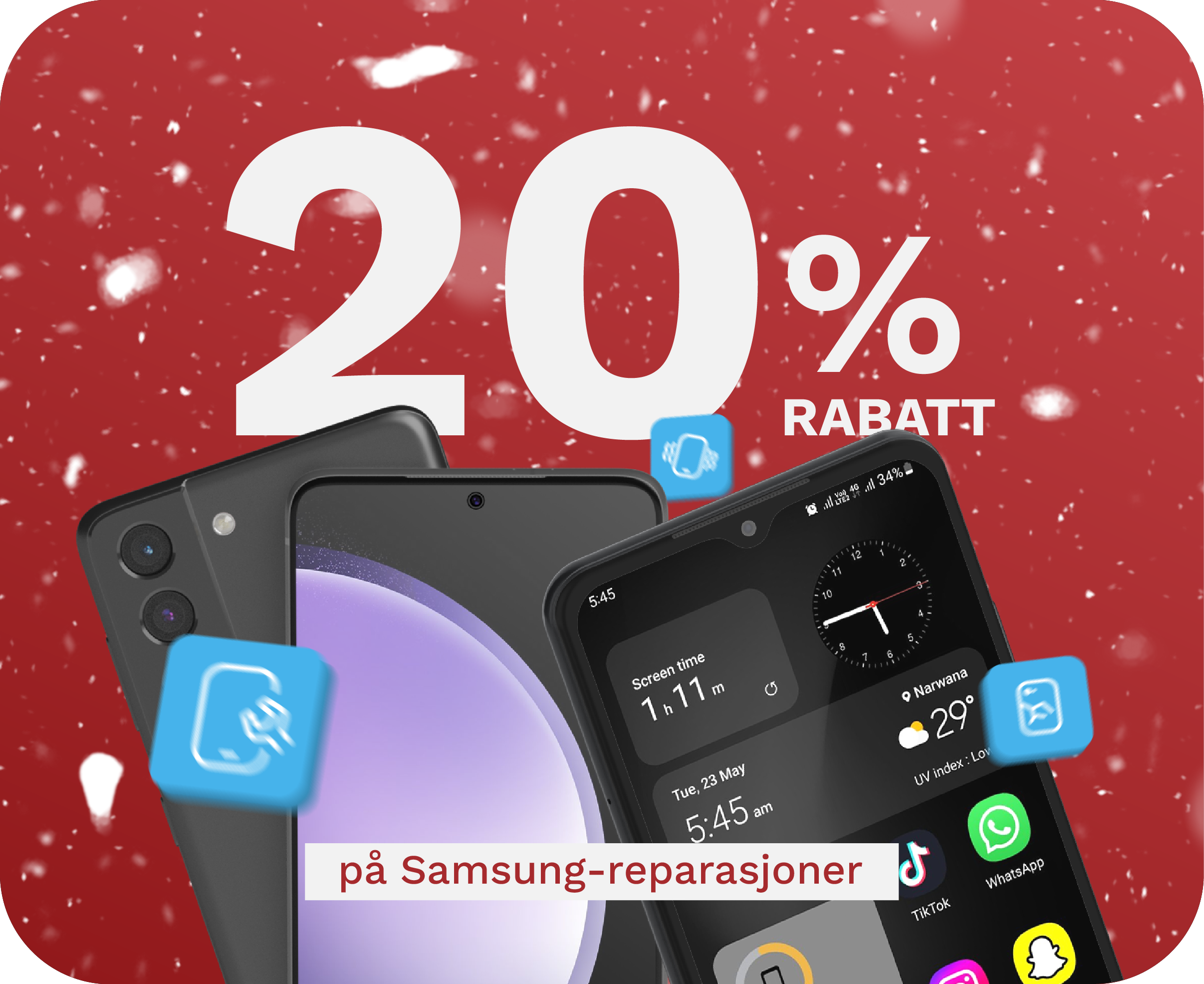 30% på Samsung-reparasjoner