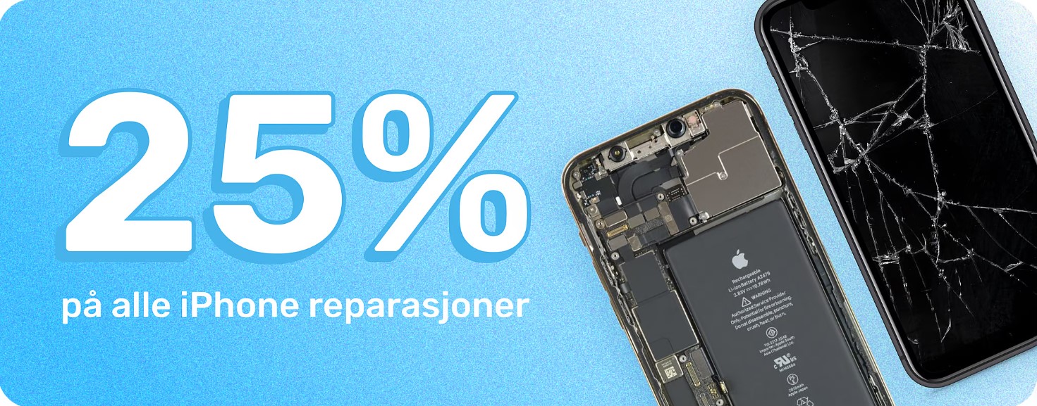 50% på reparasjon av iPhone modeller eldre enn iPhone 7